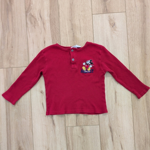 Vintage Disney Mickey Mouse Long Sleeve Thermal T-shirt - Picture 1 of 5